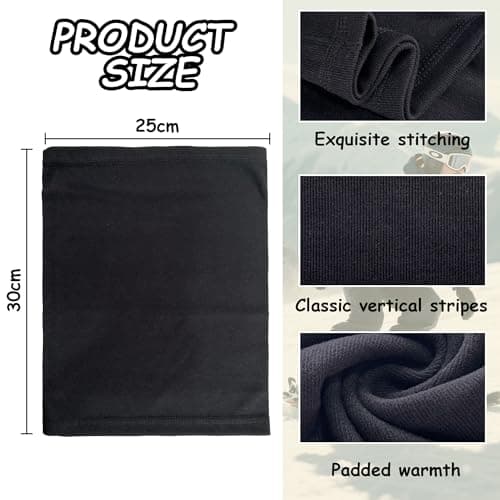 ehsbuy Neck Warmer Snoods for Men & Women Windproof Bandana Face Covering Ski Mask Lightweight Neck Gaiters Scarf Gifts for Motorcycle Running Cycling — view 3