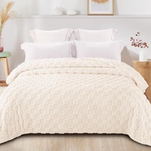 Exclusivo Mezcla Checkered Fleece Queen Size Blanket for Bed, 230x230 CM — view 2