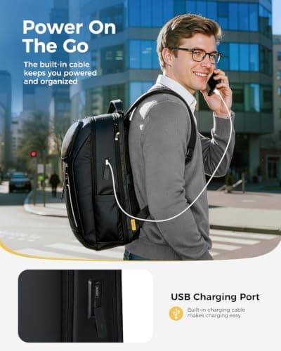 Lekespring Laptop Backpack for Men, 17.3 Inch 30L Business Rucksack — view 4