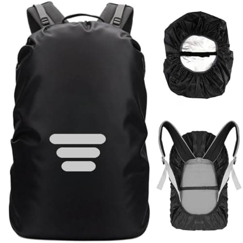 SHOCHX Waterproof Backpack Rain Cover with Three Reflective Strap, 1 Adjustable Anti Slip Cross Buckle Strap for Anti-Dust and Anti-Theft, Rainproof Snowproof, XS for 8-17L Backpack, Black