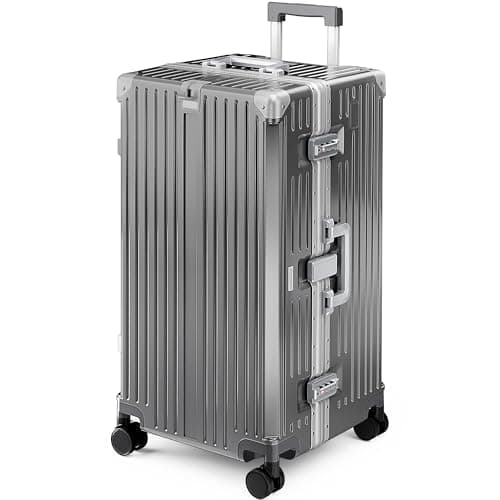 ALPHA CAMP Trunk Suitcase Luggage Hard Shell with Wheels 28 Inch