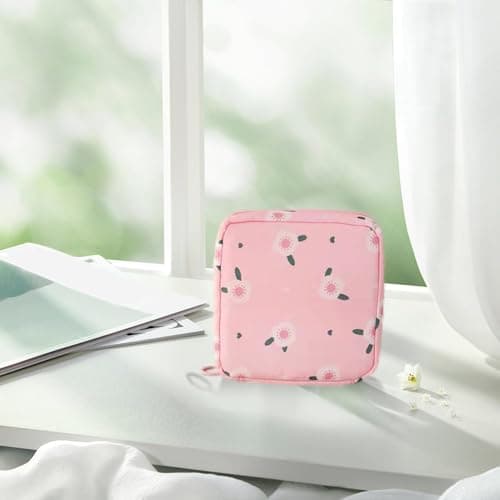 Portable Menstrual Pad Bag - Waterproof Tampon Organizer, Feminine Hygiene Pouch | Small Compact Design Backpack Purse Pocket Fit, Perfect First Period Kit Girls Teens School Bag with Inner Pocket Lin — view 3