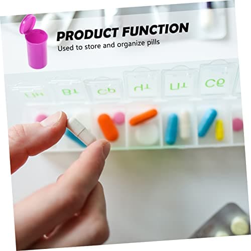 Anneome 20pcs Portable Medicine Container Empty Pill Bottles Caps for Medication Organizer for First Aid Kit and Camping Use Random Color — view 6