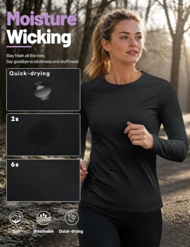 TACVASEN Long Sleeve T Shirts Women Hiking Running Base Layers Thermal Top — view 5