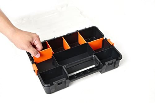 Tactix Assortment Box Suitcase, 3 Stackable Organisers with Removable Dividers, Side Lock for Secure Stacking, 320027 — view 3