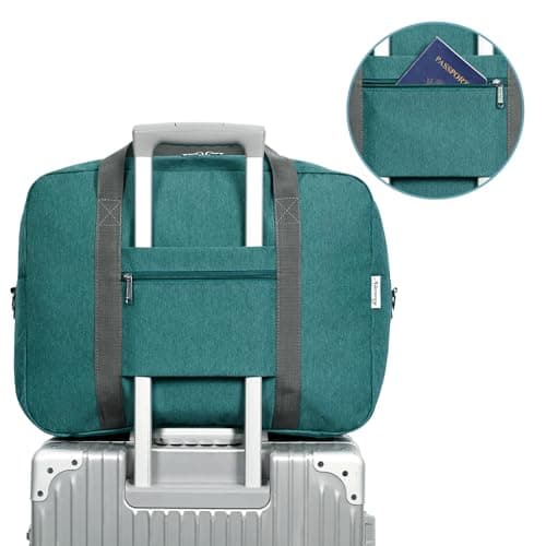 for Easyjet Airlines Cabin Bag 45x36x20 Underseat Foldable Travel Duffel Bag Holdall Tote Carry on Luggage Overnight for Women and Men 30L(Teal(with Shoulder Strap)) — view 6