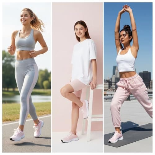 RTOUNT Womens Trainers Mesh Tennis Running Sneakers for Gym Travel Training — view 2