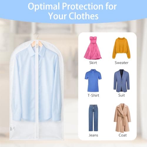 Sevenpers 6 Pack Suit Bags Garment Bags 60x100cm 60x120cm White — view 6