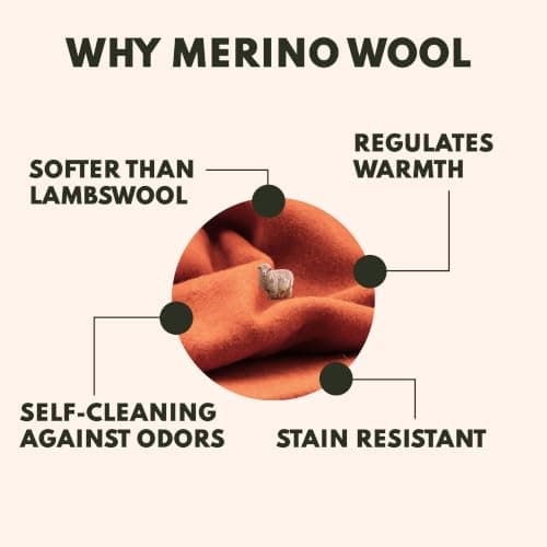 Woolly Mammoth Woolen Company Merino Wool Camping Blanket - 66 x 90 in, Orange - Hiking & Survival Companion & Camping Quilt - Portable & Compact Travel Duvet - Fire Retardant & Outdoor Quilt Blanket — view 3