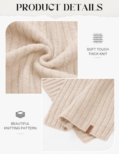 Vijamiy Winter Scarf Lightweight Long Knitted Scarves for Women Men — view 3