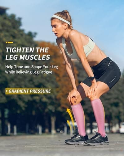 CAMBIVO Compression Socks for Women & Men 2 Pairs, Flight Socks Compression Stockings for Calf & Ankle Support, Sports, Flying, Maternity Pregnancy, Nurses, Travel — view 4