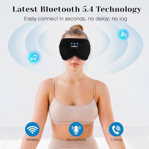 MUSICOZY Sleep Mask Headphones 100% Blackout 3D Sleep Headphones — view 6