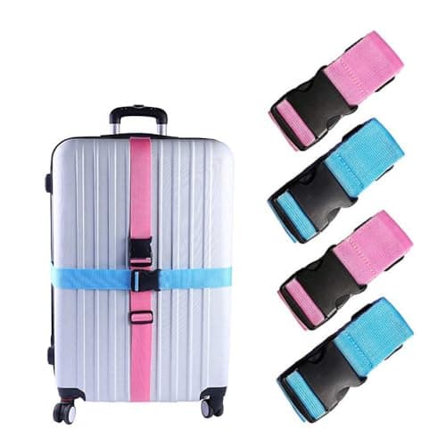 Aieino Luggage Straps 4 Pack Heavy Duty Suitcase Straps 2M Adjustable