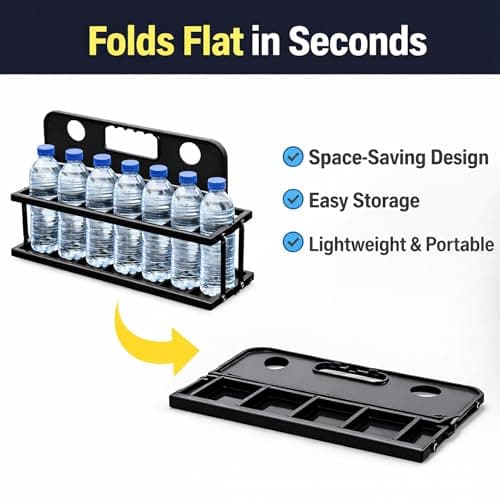 AI SPORTS Foldable Water Bottle Carrier for 10 Bottles – Heavy Duty Sports Bottle Holder with Handle – Team Hydration Rack for Football, Cricket, Rugby, Training & Match Day — view 3
