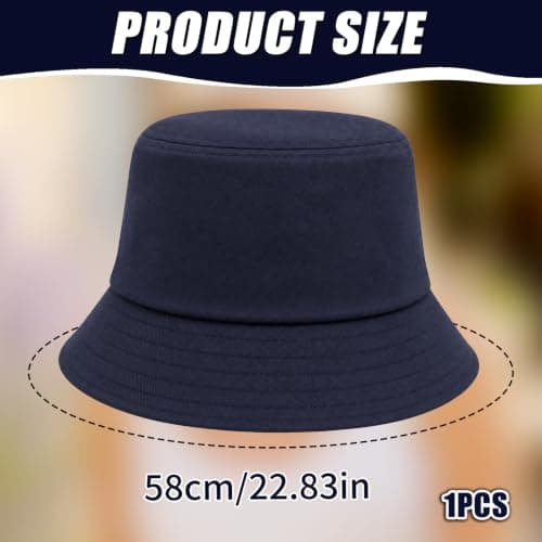 Geukmun Bucket Hat Unisex Cotton Sun Protection Summer Beach Outdoor Fishing Travel Hat UV Packable Navy Blue — view 2