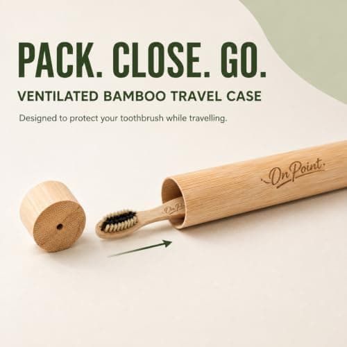 Bamboo Toothbrush with Bamboo Travel Case — view 3