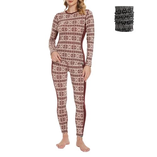 100% Merino Wool Base Layer Set Women - Thermal Underwear Long Johns PJs