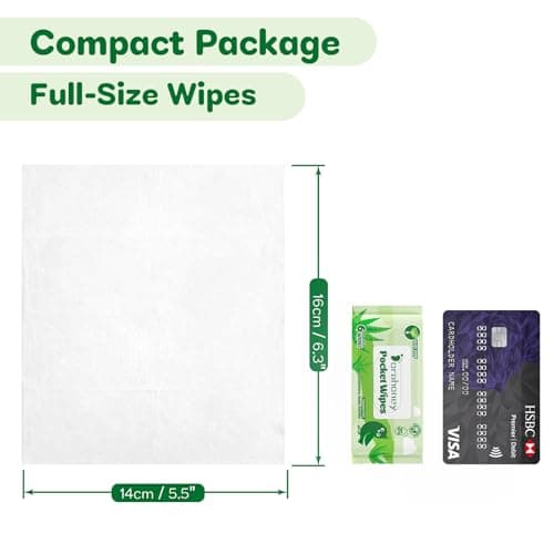 Dorahoney Travel Wet Wipes Mini with Aloe Vera, Sensitive Pocket Size Wipes, 99% Water, Unscented, Hypoallergenic for Adults, Kids and Baby Care, Small Pack Hand & Face Wipes, 8 Pack (48 Wipes Total) — view 5