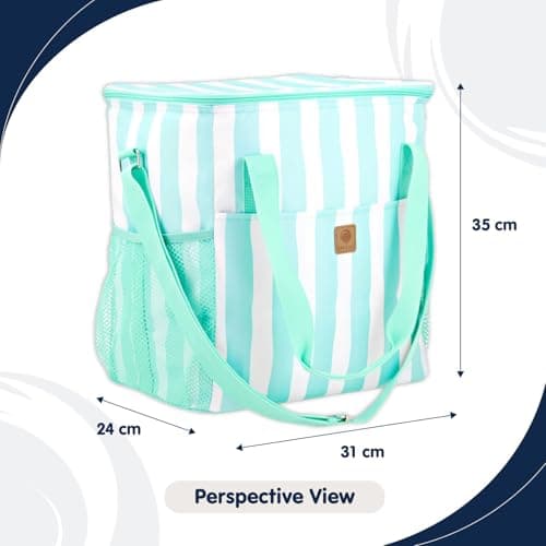 Whitesands Large 20L Family Cool Bag, Insulated Lining, Spacious Outer Pockets, Keeps Food Fresh & Cool for 6 Hours, Carry Handle & Shoulder Strap For Picnics — view 3