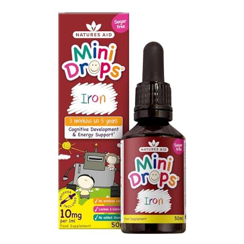 Natures Aid Mini Drops Iron Supplement for Kids & Children - 50ml