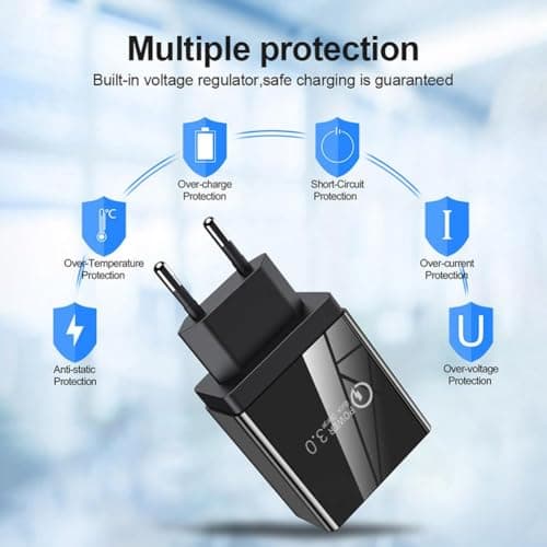 Pro Phone Charger, 4-Port Quick Charge 3.0 Hub with Temp Control & Fast Charging, Pro Charger Wall Charge for Travel & Home,Universal Compatibility for All Phones — view 3