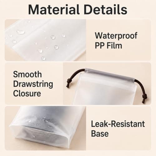 Clear Waterproof Drawstring Wet Umbrella Storage Bags 10 Pack — view 4