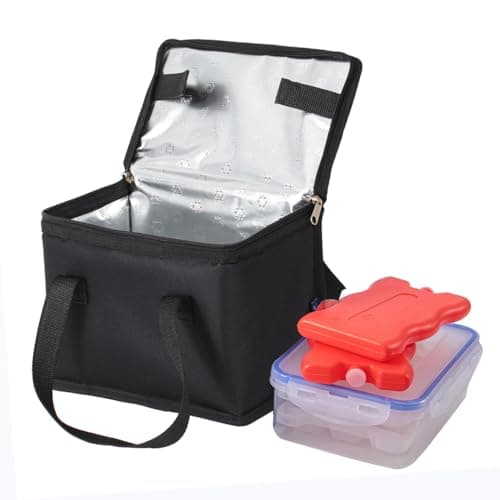 TEAMOOK Foldable Lunch Bag Insulated Lunch Box Water-Resistant Leakproof Soft Cooler Bag Black 8-10 cans — view 4