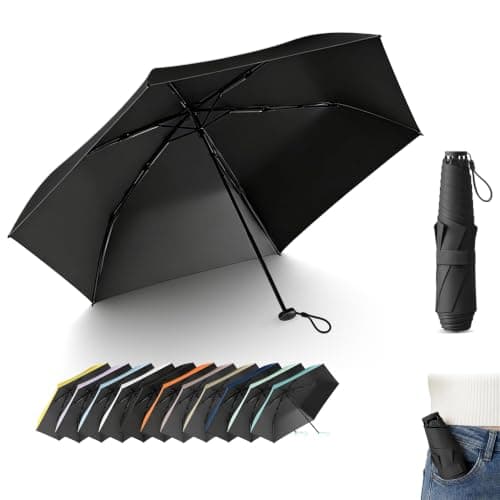 Mini Compact Travel Folding Carbon Umbrella With Micro Handle