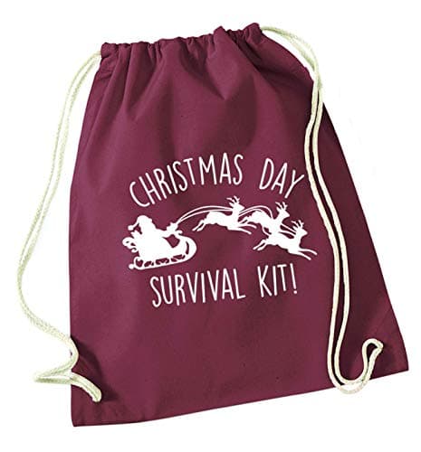 Flox Creative Maroon Drawstring Bag Christmas Day Survival Kit