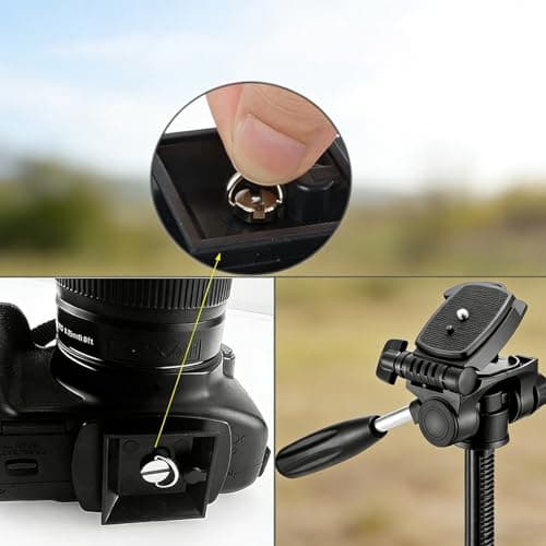 Hopzab Camera Quick Release Plate, Universal Tripod Mount Adapter with 1/4 Inch Screw, Durable Plastic for Easy Camera Attachment, 4.3x4.3cm — view 6
