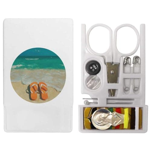 Azeeda 'Orange Flip-Flops' Mini Travel Sewing Kit (SE00046010)