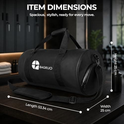 BAGRIJO Gym Duffle Bag 35L Waterproof Wet Pocket & 2-Pair Shoe Compartment — view 3