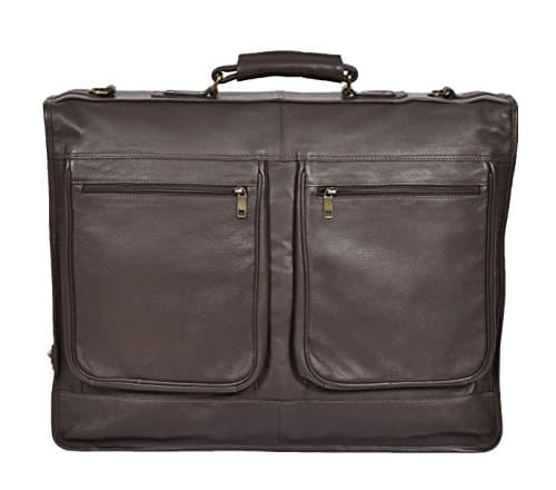 Genuine Leather Suit Garment Dress Carriers Brown Travel Cabin Bag Riga — view 3