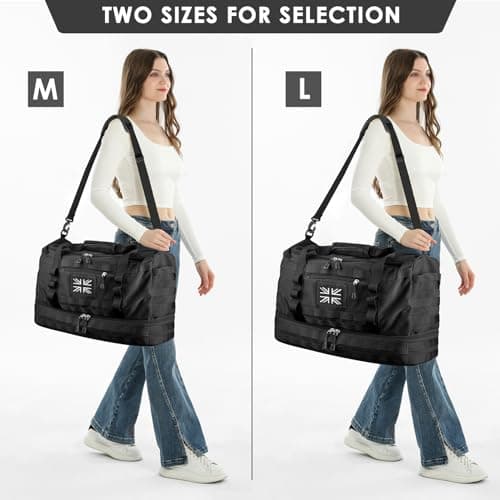 ETRONIK Travel Duffle Bag for Men, Tactical Gym Bag with Shoe Pocket, Black — view 6