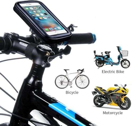 Water-Resistant Bike & Motorbike Phone Holder – Universal Mount for Large Smartphones up to 6.7" (165 x 80 mm) – Touchscreen Compatible, Shockproof Case – 360° Rotation – Secure Handlebar Mount — view 4