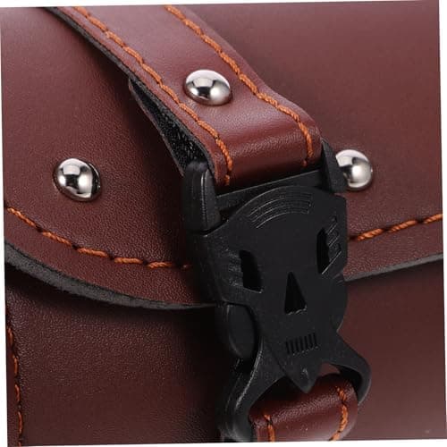 Cabilock Brown Pu Leather Motorcycle Side Bag Tool Organizer — view 4