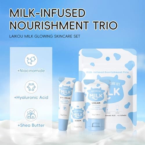 Milk Skin Care Sets & Kits – 3PCS Travel Skincare Set with Serum, Eye Cream & Moisturiser – Milk Skincare Set for Teen Skincare – Teenage Girls Gifts – Beauty Gift Set for Women — view 4
