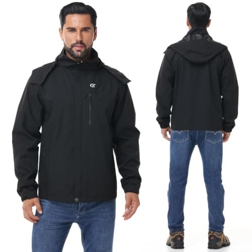 yuyangdpb Mens Waterproof Jacket Lightweight Hooded Raincoat — view 2