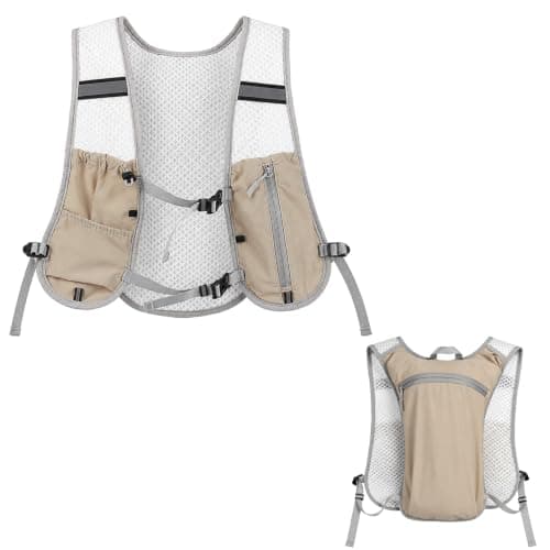5L Running Vest with 2L Water Bladder, Hydration Backpack for Women Men (Khaki) — view 6