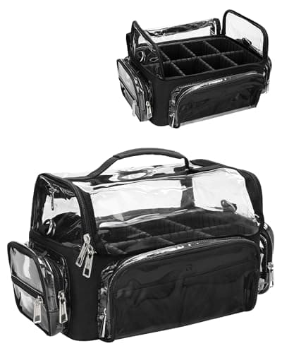 Relavel Makeup Brush Case, Extra Large Makeup Brush Bag XL Professional Makeup Artist Must Haves Travel Case with Stand Up Brush Slots Cosmetic Organizer Bag with Adjustable Strap