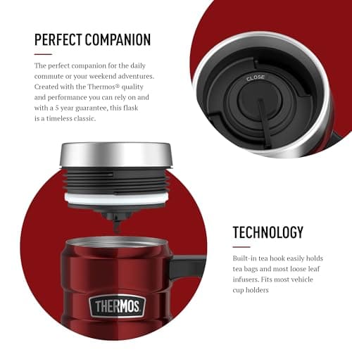 Thermos Stainless King Cranberry Red Travel Mug (470ml) 7h Hot | 18h Cold — view 4