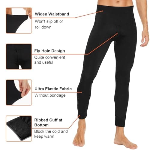 SIMIYA Thermal Underwear Mens Long Johns, Thermal Leggings Bottoms for Men, Fleece-Lined Base Layer Trousers for Daily Wear, Winter Outdoor — view 2