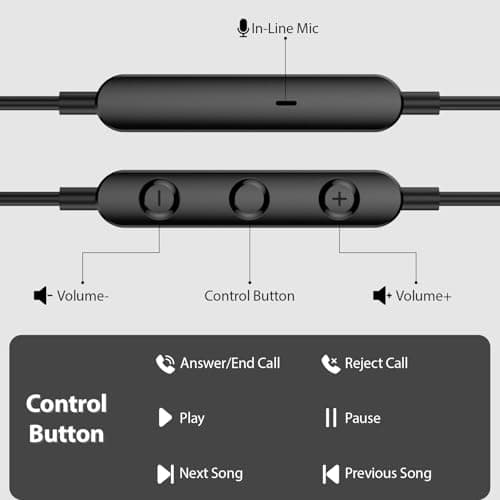 3.5mm Jack Wired Earbuds Headphones Noise Cancelling Headset with Mic Black — view 4