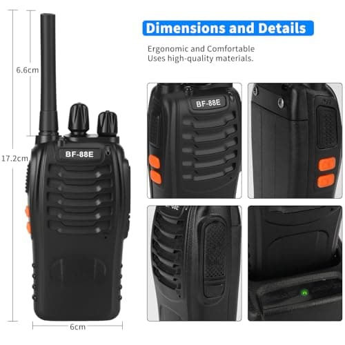JUAUO 4Pcs Walkie Talkies Long Range Two Way Radios for Adults — view 3