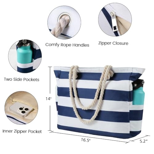 WORPICE Beach Bag - Large Zippered Bag — view 3