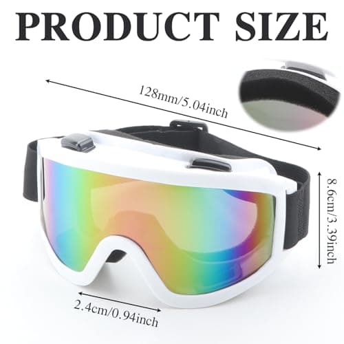 KASESSS Ski Goggles for Men, Anti-Fog Ski Goggles Womens, Skiing Goggles Adjustable, Ski Glasses UV Protection, Ski Googles Over Glasses, Snow Goggles for Adult Youth Winter Snow Sports (White) — view 3