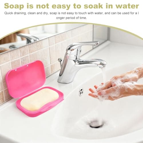 Travel Soap Case, 4Pcs Soap Dish with Lid, Closable Soap Holder Portable Soap Dish for Shower Travel Hiking Bathroom School Gym and Camp(Green/Blue/Pink/Rose Red) — view 5