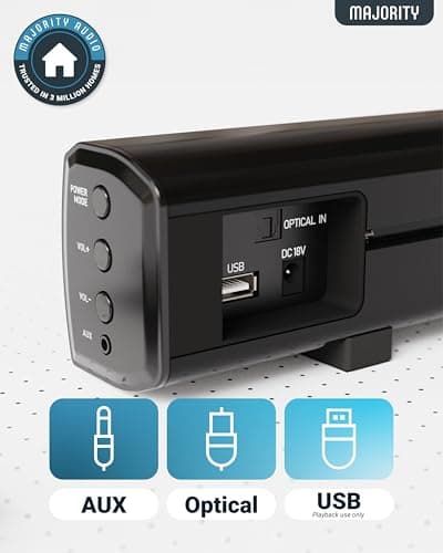 MAJORITY Bowfell Bluetooth Sound Bar for TV, 50W 2.0 Stereo Soundbar — view 5