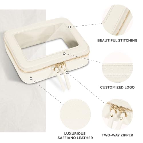Prite Clear Makeup Bag Cosmetic Case Travel Toiletry Bag, Beige, Standard — view 4