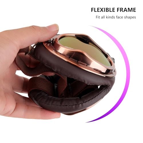 Cretassion Brown Ski and Snowboard Goggles for Men and Women, UV Protection, Compatible with Helmets, Anti-Fog Ski Goggles, Sport Goggles for Skiing, Motorcycling, Cycling, and Skateboarding — view 3